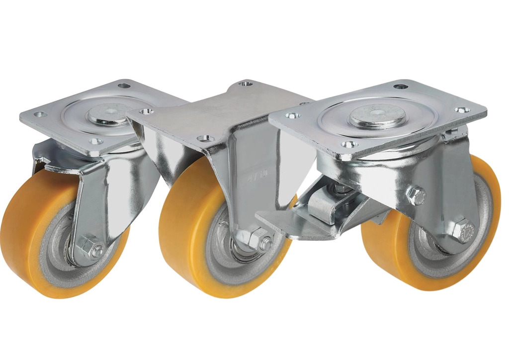 K1768- Heavy Duty Steel Plate Swivel & Fixed Castors With Extrathane® Tread
