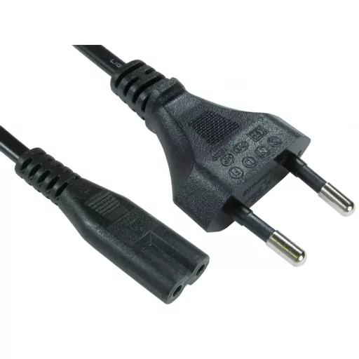 2-Pin European Plug to IEC C7 (Figure 8) Mains Lead