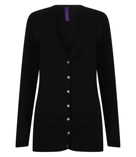 Henbury Ladies Cotton Acrylic V Neck Cardigan