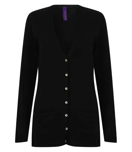 Henbury Ladies Cotton Acrylic V Neck Cardigan