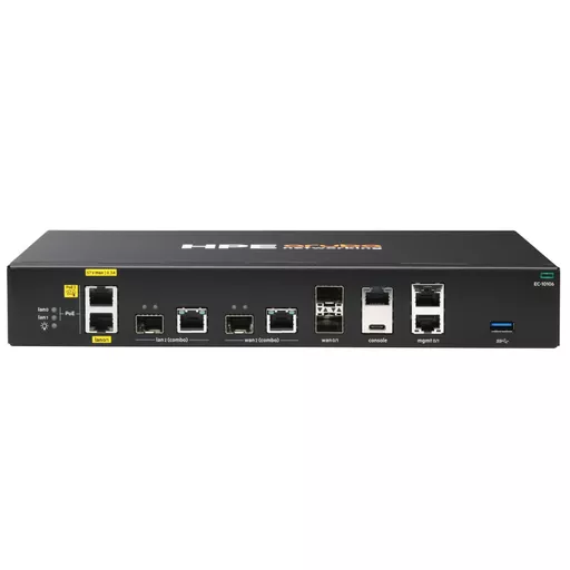 HPE Aruba Networking EdgeConnect 10106 1G 2x SFP 2x Combo 1G 2x RJ45 PoE+ SD-WAN Gateway