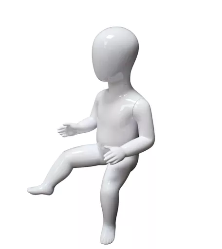 Baby Gloss White Faceless Mannequin - Seated