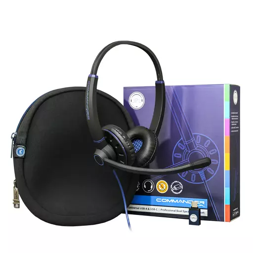 JPL Commander-2 V2 Headset Wired Head-band Office/Call center USB Type-A Black, Blue