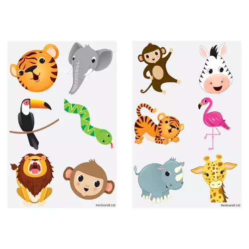 Jungle Tattoos (Card of 6) - Pack of 96