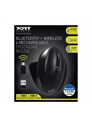 Port Designs 900706-BT mouse Office Right-hand RF Wireless + Bluetooth Optical 1600 DPI