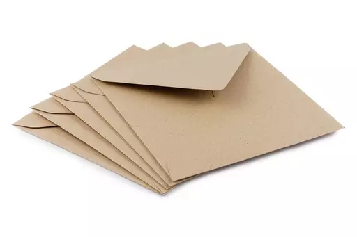 140mm Square Natural Brown Kraft Fleck Envelopes