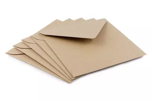 155mm Square Natural Brown Kraft Fleck Envelopes