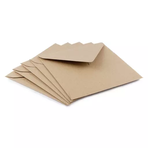 155mm Square Natural Brown Kraft Fleck Envelopes