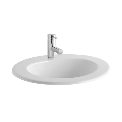 49cm x 41cm 1 Tap Hole Ceramic Inset Vanity Basin (No Chain Stay) - White