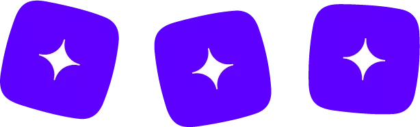 3 purple background boxes with white stars