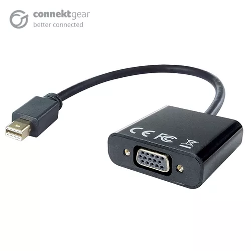 connektgear Mini DisplayPort to VGA Active Adapter - Male to Female (Mini DP Source)