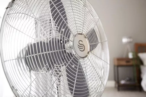 16" Retro Grey Stand Fan