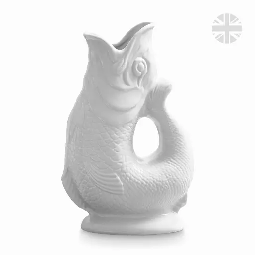 Seconds Wade Fish Jug in White 0.6L