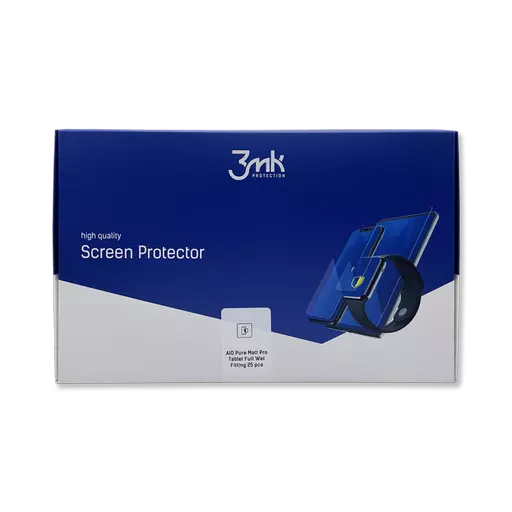 Pure Matte Pro Screen Protector Film - Tablet Size (25 Pack) (Dry & Wet Fit) - For 3mk AIO Protection System