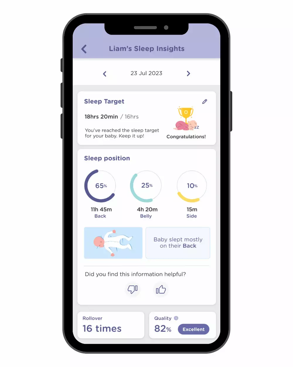 Sleep insights app screen