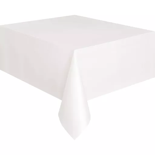 White Plastic Tablecover