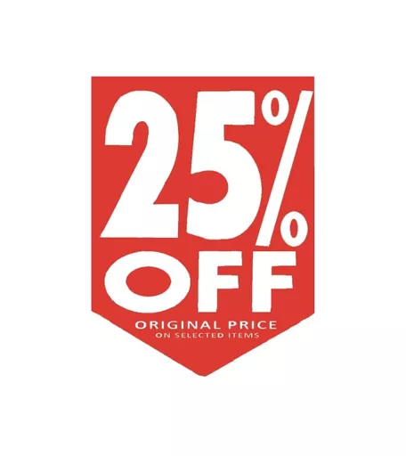 '25% OFF' Red & White Hanging Sign - 500mm x 635mm