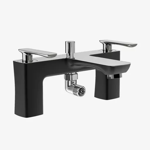 Helston Bath Shower Mixer Tap (BSM) with Handset Matt Smooth Black
