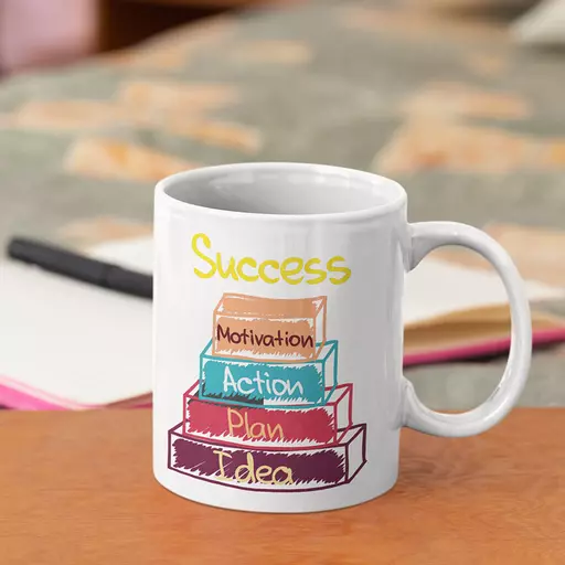 Personalised "Idea Plan Action Motivation Success" Quote Mug