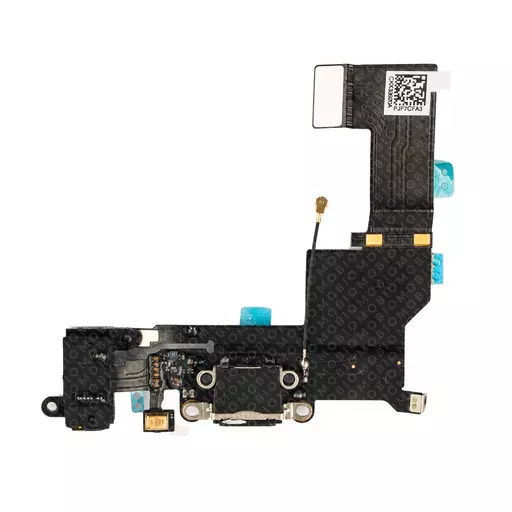 Charging Port Flex Cable (Black) (CERTIFIED) - For iPhone 5S