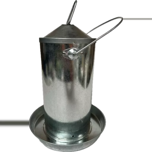 Galvanised Metal Poultry Drinkers with Handle