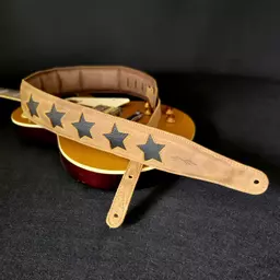 Pinegrove GS96 relic HONEY black stars guitar strap133439.jpg