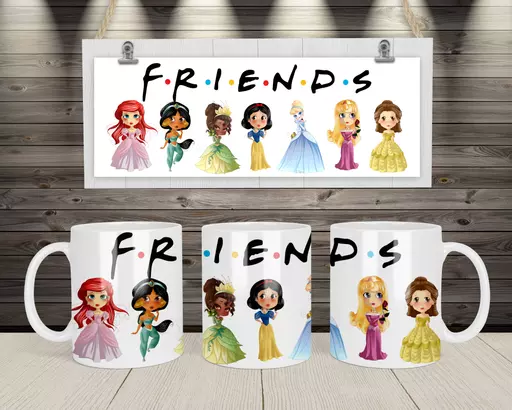 Personalised Princesses Mug For Friends - Add Names