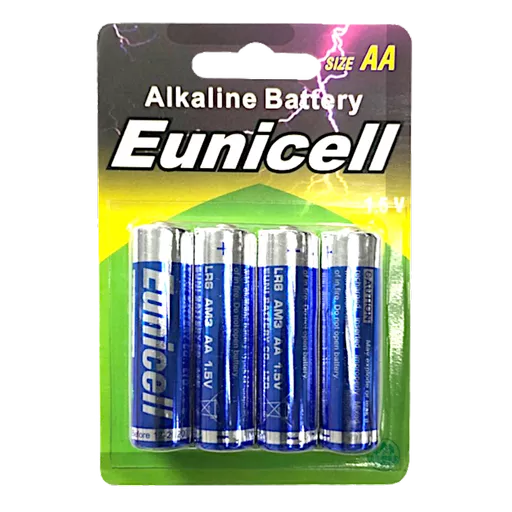 EUNICELL AA 1.5V Alkaline Batteries (4 PER CARD)