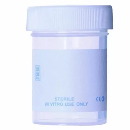 Containers 60ml PS Plain Label PE Cap ST PK 300