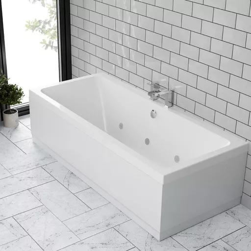 Portland 1700 x 750 x 440mm Double Ended(DE) 6 Jet Whirlpool Beauforte Bath - White
