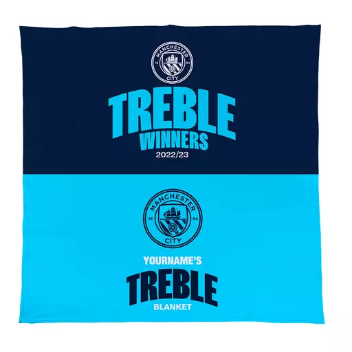 Manchester City Treble Fleece Blanket