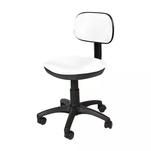 SkinMate Lite Stool With Backrest White/Black