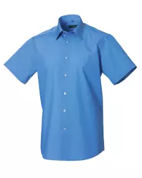Men's Short Sleeve Polycotton Easy Care Tailored Poplin Shirt