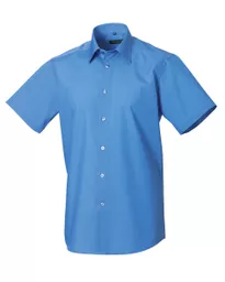 Men's Short Sleeve Polycotton Easy Care Tailored Poplin Shirt