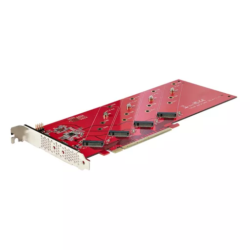 StarTech.com Quad M.2 PCIe Adapter Card, PCIe x16 to Quad NVMe or AHCI M.2 SSDs, PCI Express 4.0, 7.8GBps/Drive, Bifurcation Required, Windows/Linux Compatible