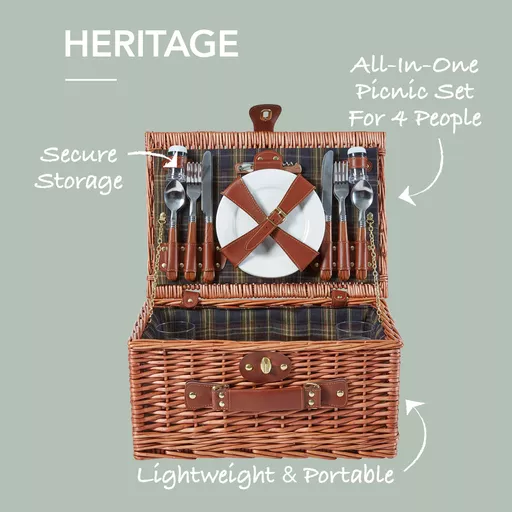 Heritage 4 Person Picnic Hamper