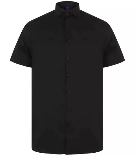 Henbury Short Sleeve Stretch Poplin Shirt