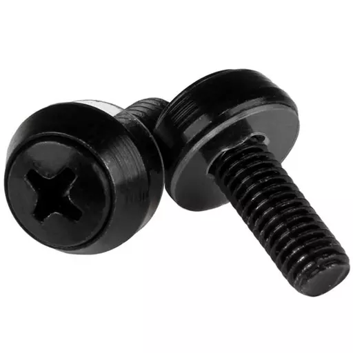 StarTech.com M6 x 12mm - Mounting Screws - 100 Pack, Black