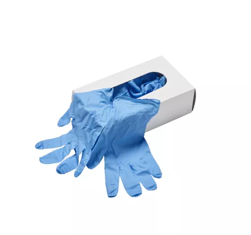 Medium Powdered  Vinyl Gloves - Blue