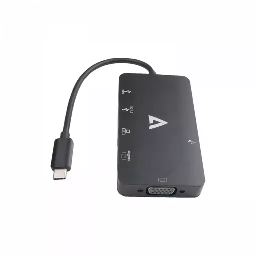 V7 V7UC-U3CRJ45HDVG-BLK USB graphics adapter 3840 x 2160 pixels Black