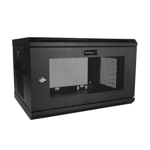 StarTech.com 2 Post 6U 19" Wall Mount Network Cabinet - 15" Deep Locking IT Switch Depth Enclosure - Vented Computer/Electronics Equipment Data Rack w/Shelf & Hook & Loop Tape /Assembled