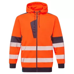 SYH-751D-System-Hi-Vis-Eco-Orange-Navy-Zip-Thru-Hoodie-Front straight on With Segmented Tape.png