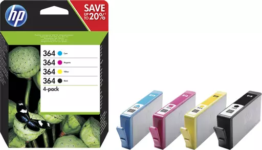 HP N9J73AE/364 Ink cartridge multi pack Bk,C,M,Y, 4x300 pages ISO/IEC 24711 Pack=4 for HP PhotoSmart B 110/C 309/D 5460/Plus/Premium