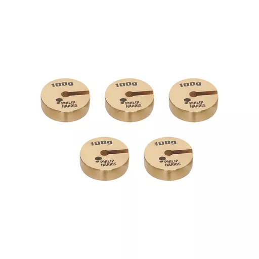 Philip Harris Spare Slotted Masses - Brass - 100g - Pack of 5