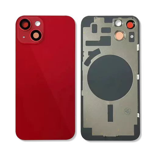 Back Glass w/ Camera Lens (Red) (No Logo) - For iPhone 14 Plus