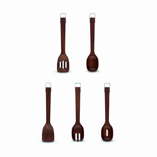 Sur La Table Set of 5 Wooden Utensils