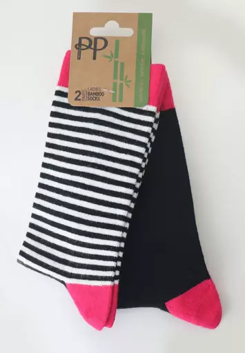 Pretty Polly Black and Pink Socks 2.jpg