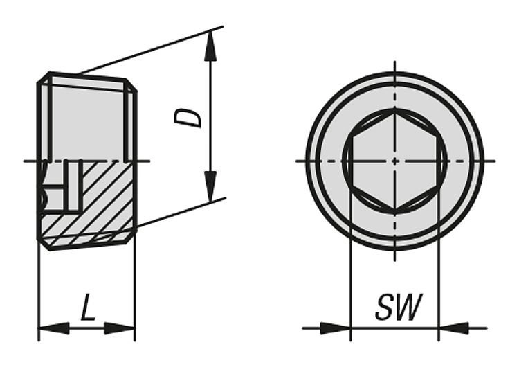 Screw Plug Without Vent. 1/2