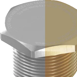 Metric Hazardous Hex Head Stopping Plugs - Brass