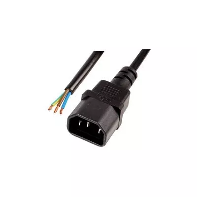 IEC C14 Plug to Stripped End Mains Lead, 2M